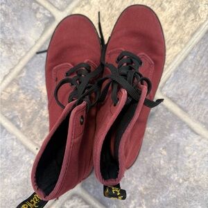 Dr. Martens Burgundy High-Top Boots